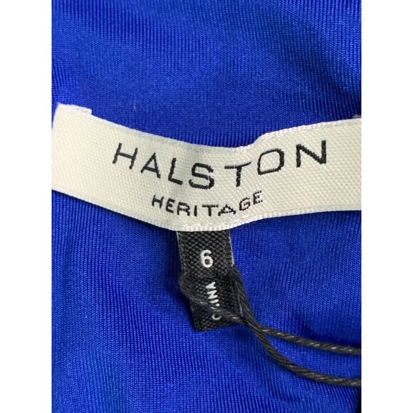 Halston Heritage Mini Evening Chiffon Cape Overlay Dress Size 6 RA10712 NWD $375 - Picture 3 of 15